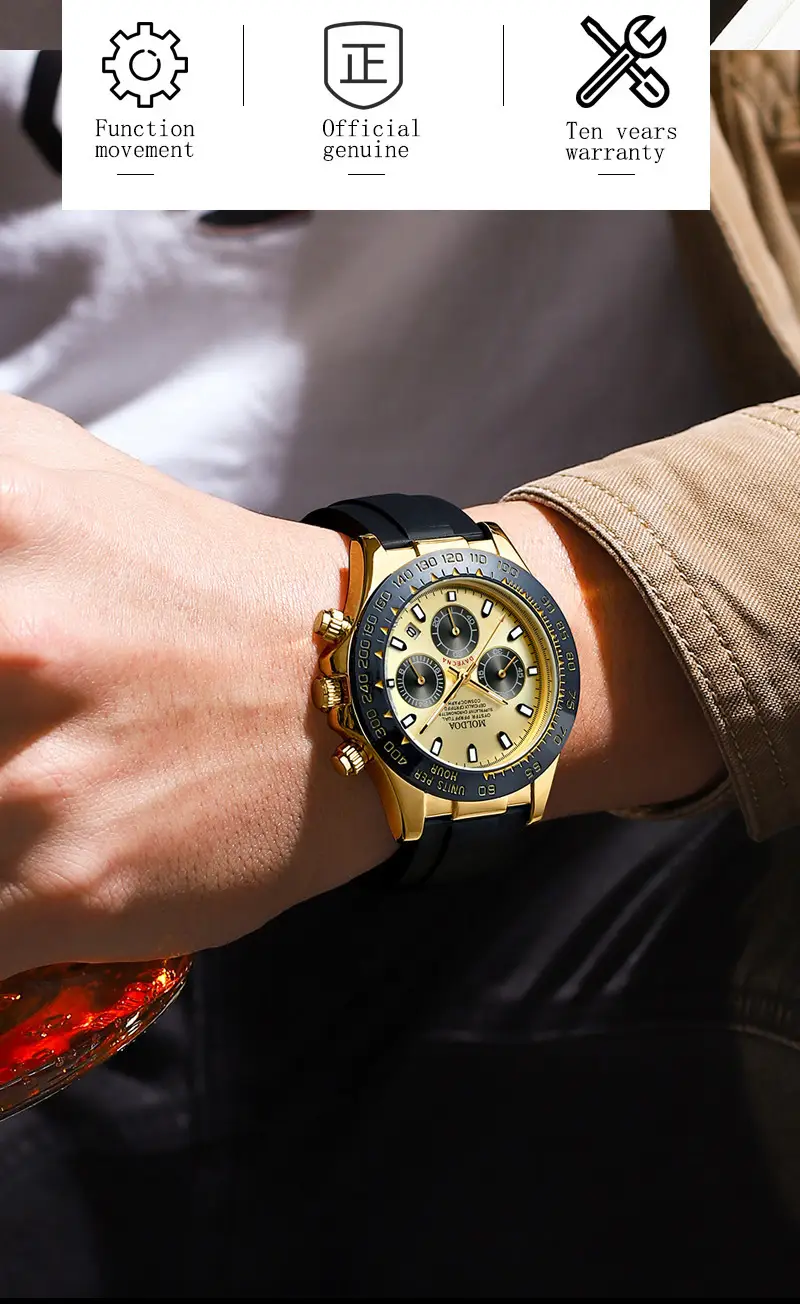 Ditong takes Jindi Yu Wenle hollow fake mechanical watch men's calendar waterproof watch trembles fast hand a generation of hair — feature 21