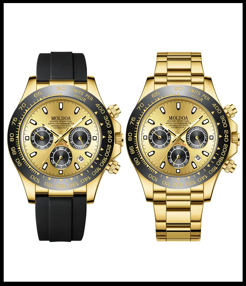 Ditong takes Jindi Yu Wenle hollow fake mechanical watch men's calendar waterproof watch trembles fast hand a generation of hair — feature 22