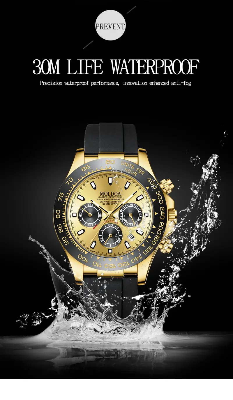 Ditong takes Jindi Yu Wenle hollow fake mechanical watch men's calendar waterproof watch trembles fast hand a generation of hair — feature 27