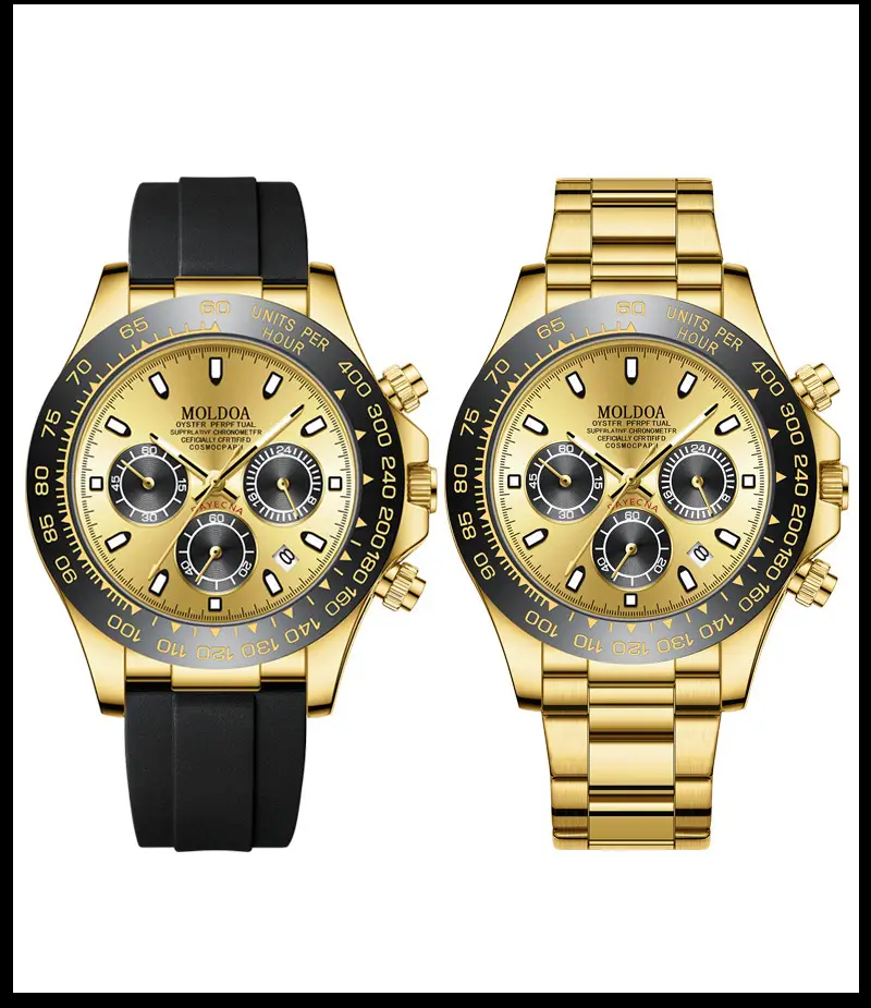 Ditong takes Jindi Yu Wenle hollow fake mechanical watch men's calendar waterproof watch trembles fast hand a generation of hair — feature 4