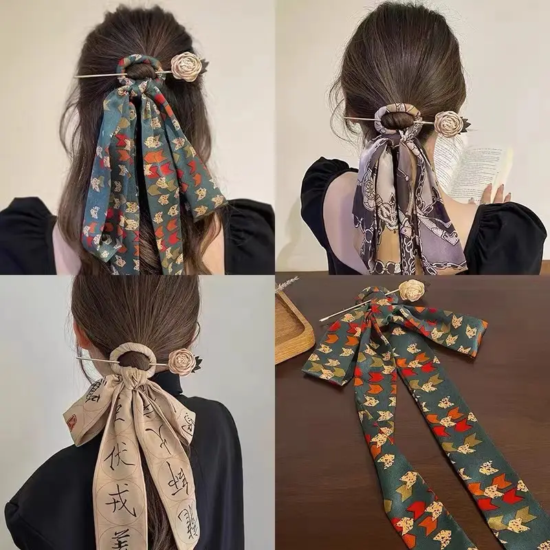 Thousand-character Hairpin Ribbon Tie Hair Band Back Pressure Simple Ancient Style Female Bow Modern Hanfu Headdress Updo Hairpin - Image 16
