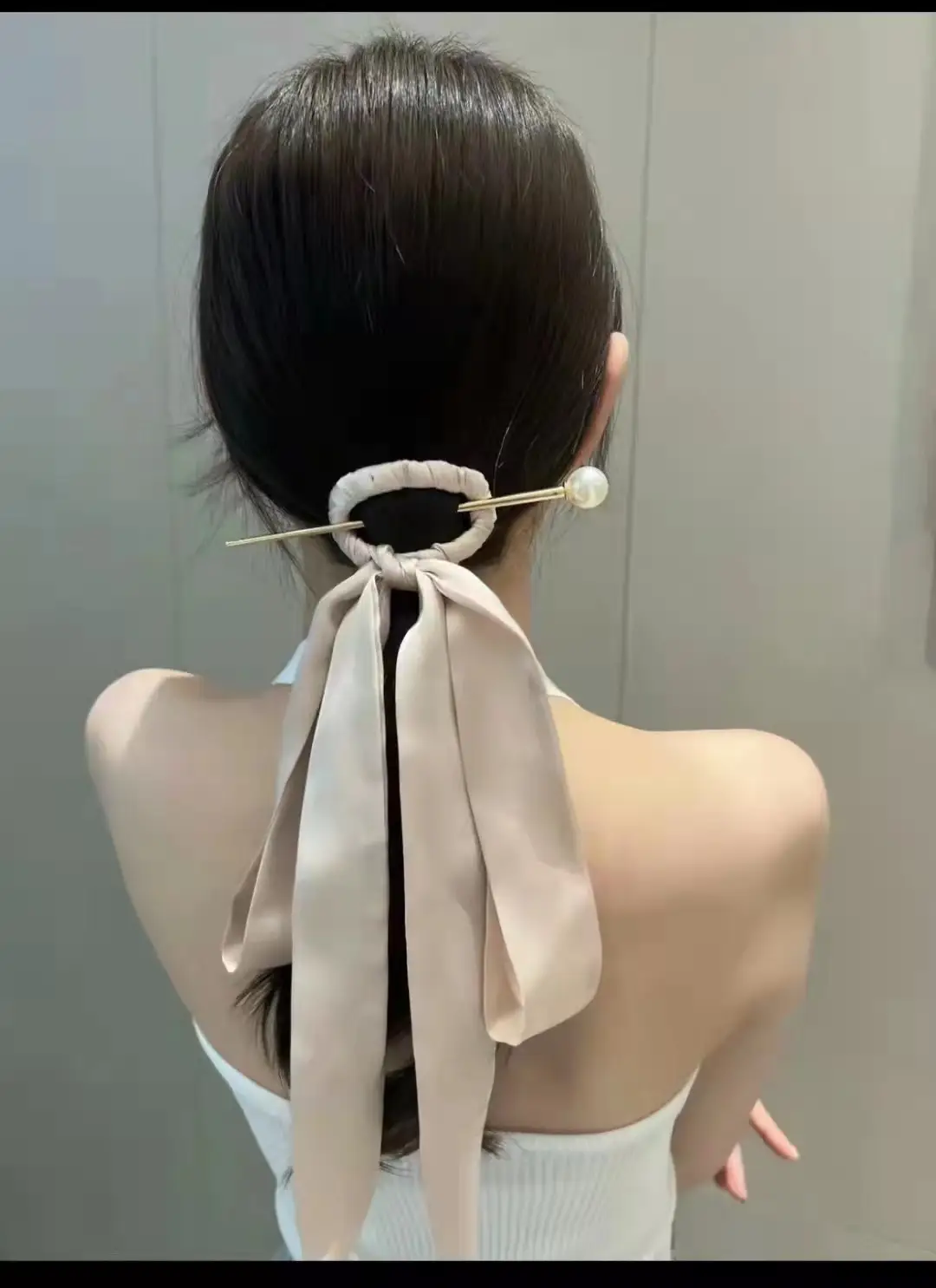 Thousand-character Hairpin Ribbon Tie Hair Band Back Pressure Simple Ancient Style Female Bow Modern Hanfu Headdress Updo Hairpin - Image 4
