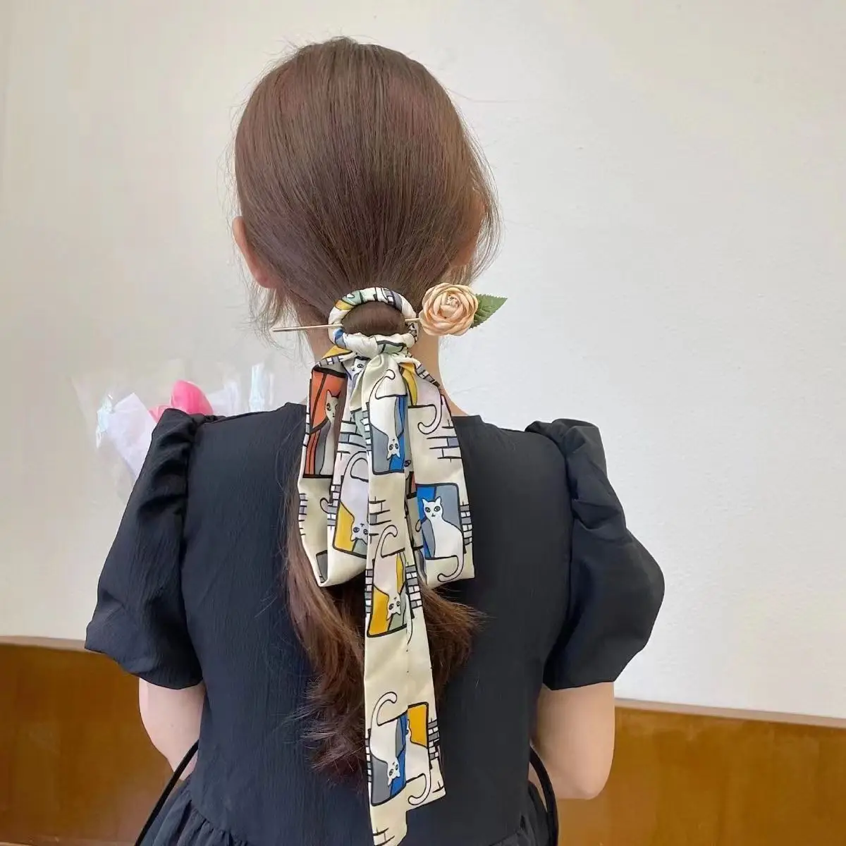 Thousand-character Hairpin Ribbon Tie Hair Band Back Pressure Simple Ancient Style Female Bow Modern Hanfu Headdress Updo Hairpin - Image 5