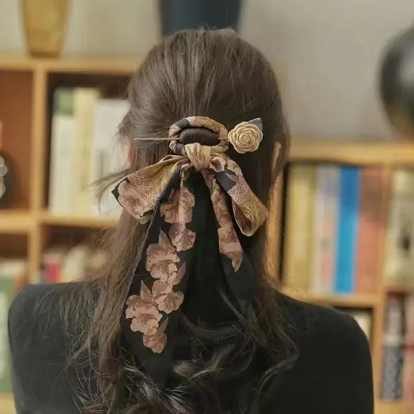 Thousand-character Hairpin Ribbon Tie Hair Band Back Pressure Simple Ancient Style Female Bow Modern Hanfu Headdress Updo Hairpin - Image 6