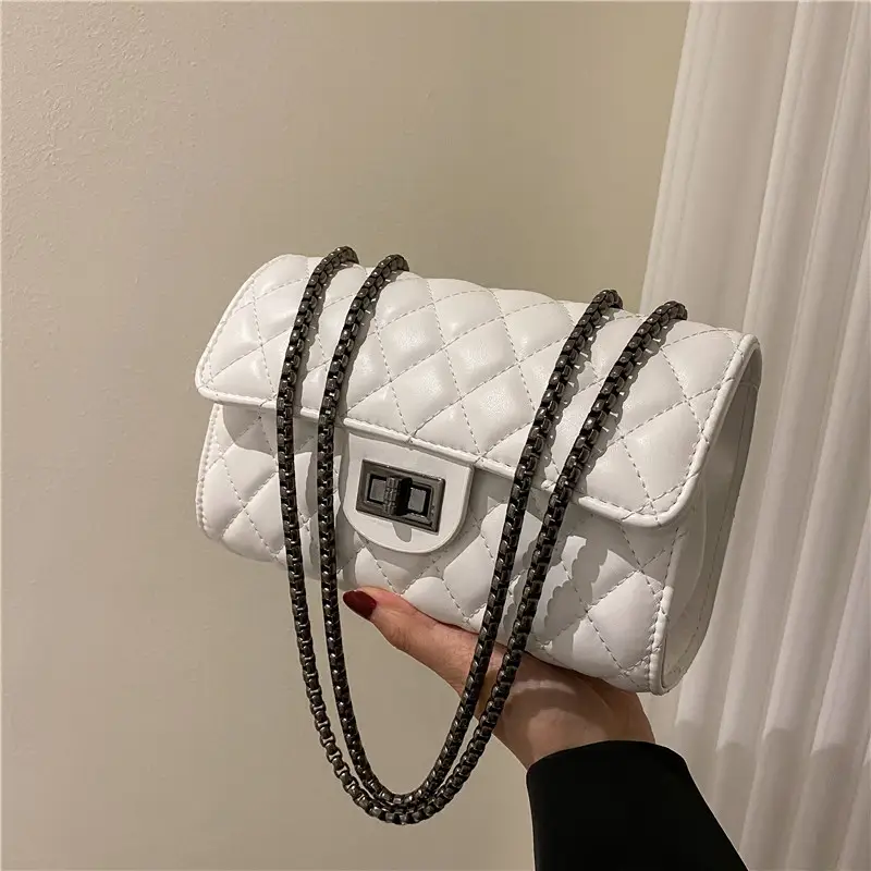 Women's Black Diamond Chain Crossbody Bag 2023 - Image 2