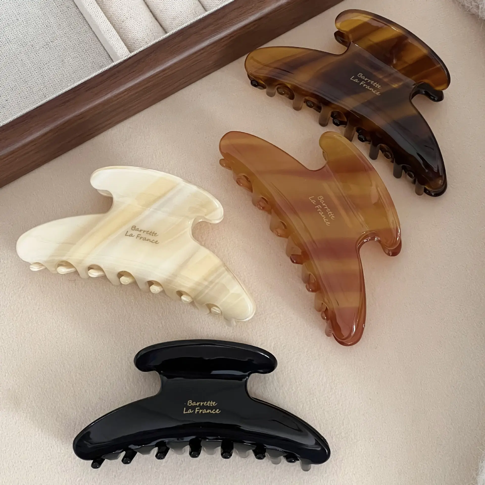 South Korea Gold Standard Acetate Hair Clip Retro Warm Brown