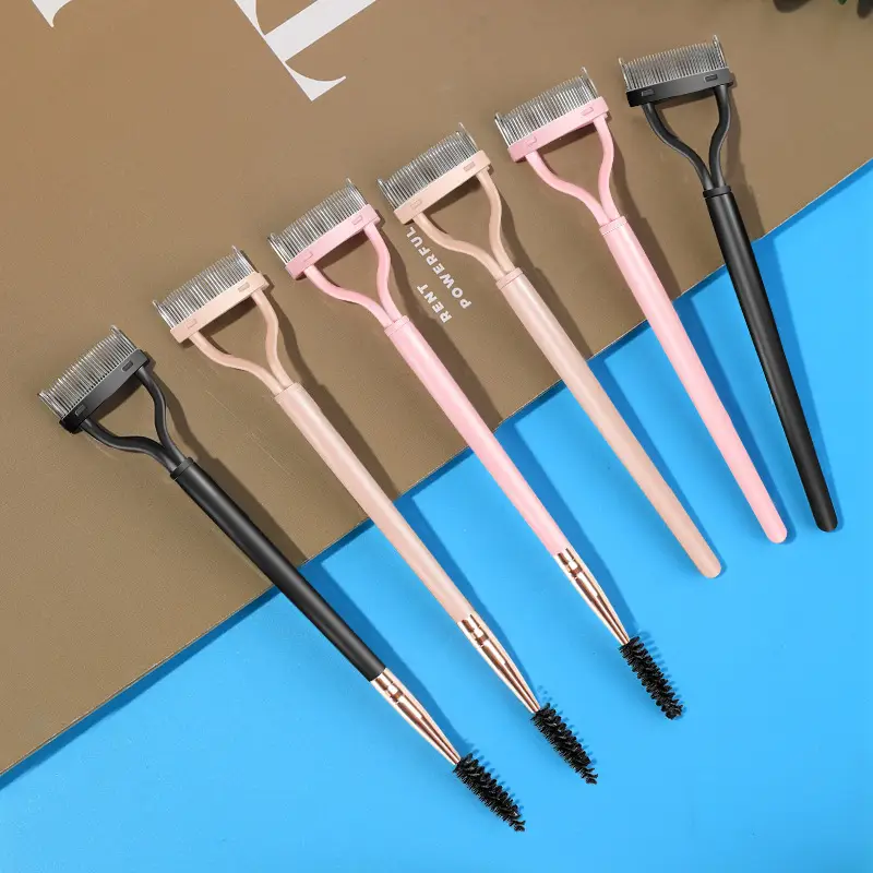 Pink Eyelash Curler Comb with Curling Brush - Image 13