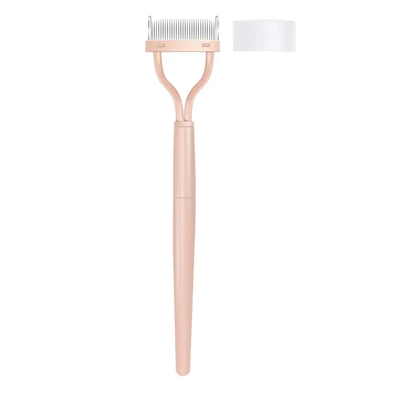 Pink Eyelash Curler Comb with Curling Brush - Image 4