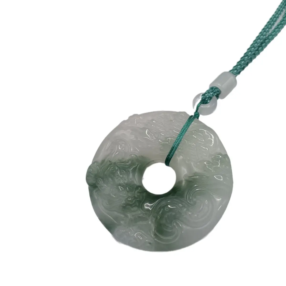 Tianshan Emerald Dragon Pendant with Green Tassel - Image 6
