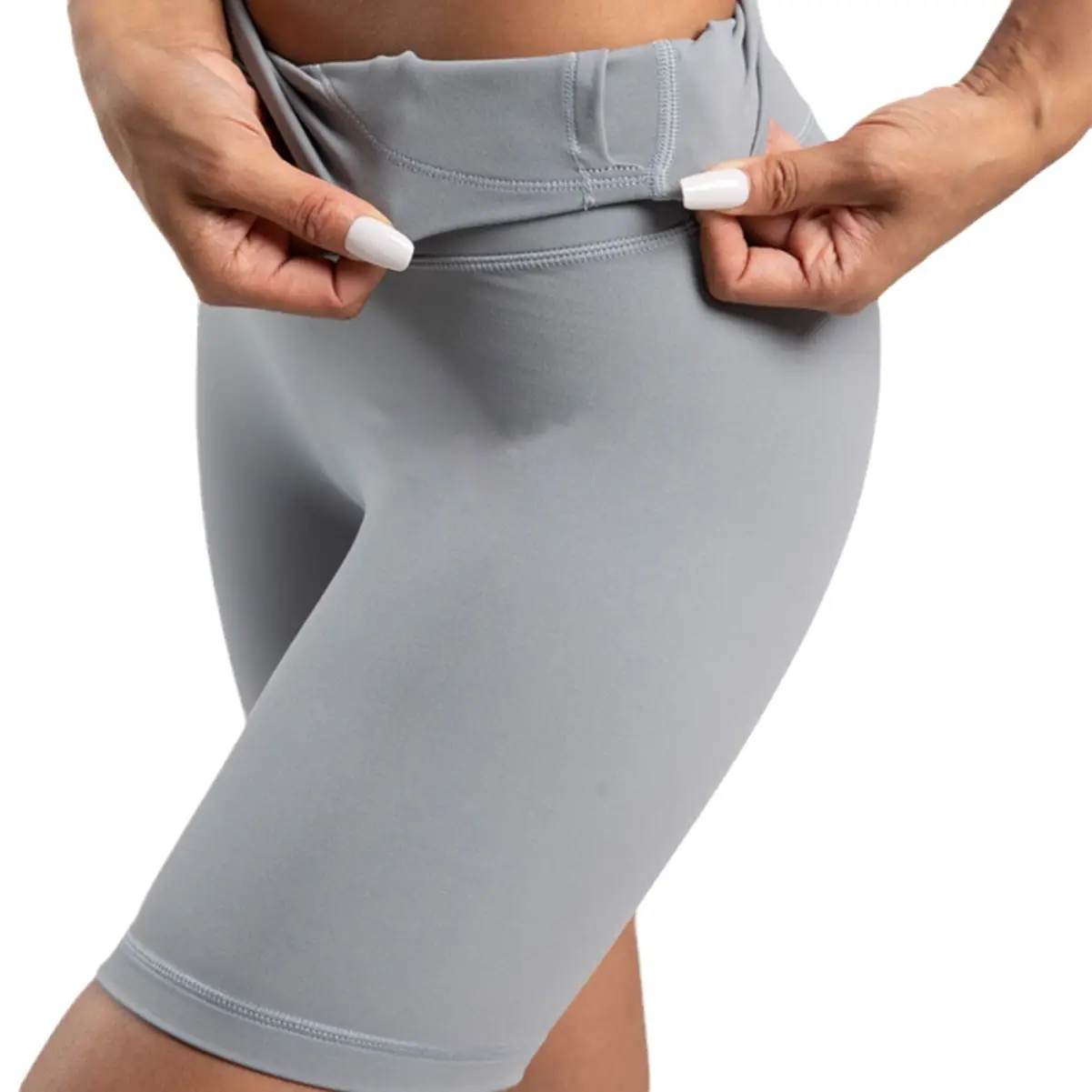 Women's High Waist Yoga Shorts Grey Tight Fit