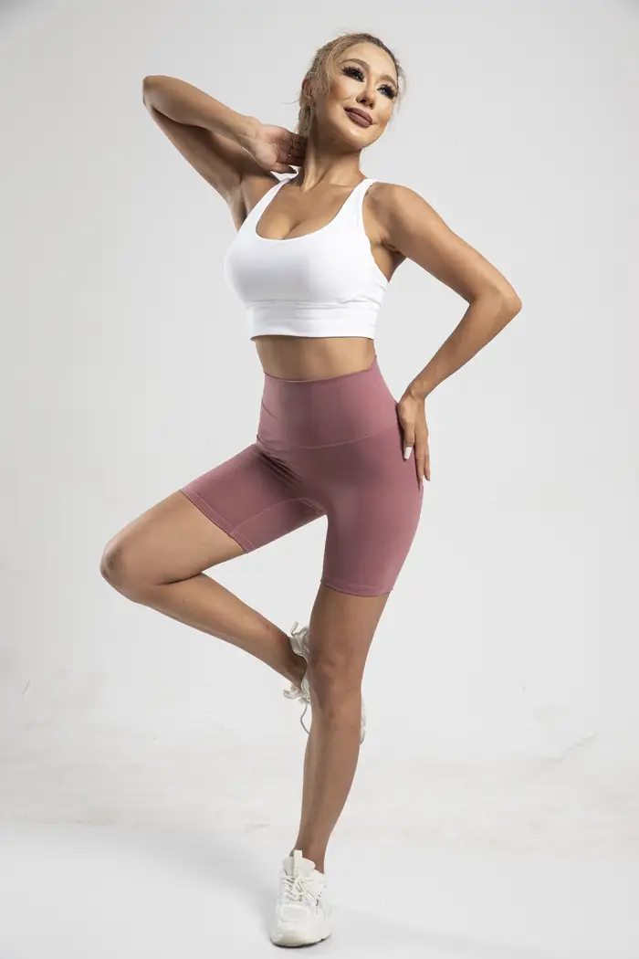Women's High Waist Yoga Shorts Grey Tight Fit — feature 11