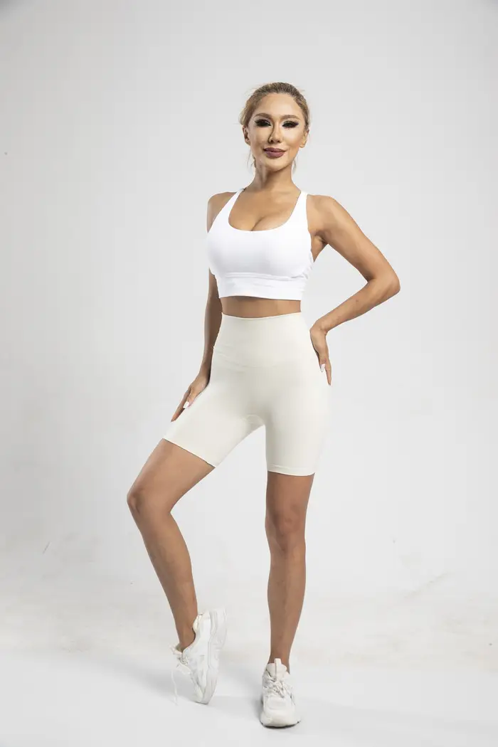 Women's High Waist Yoga Shorts Grey Tight Fit — feature 14