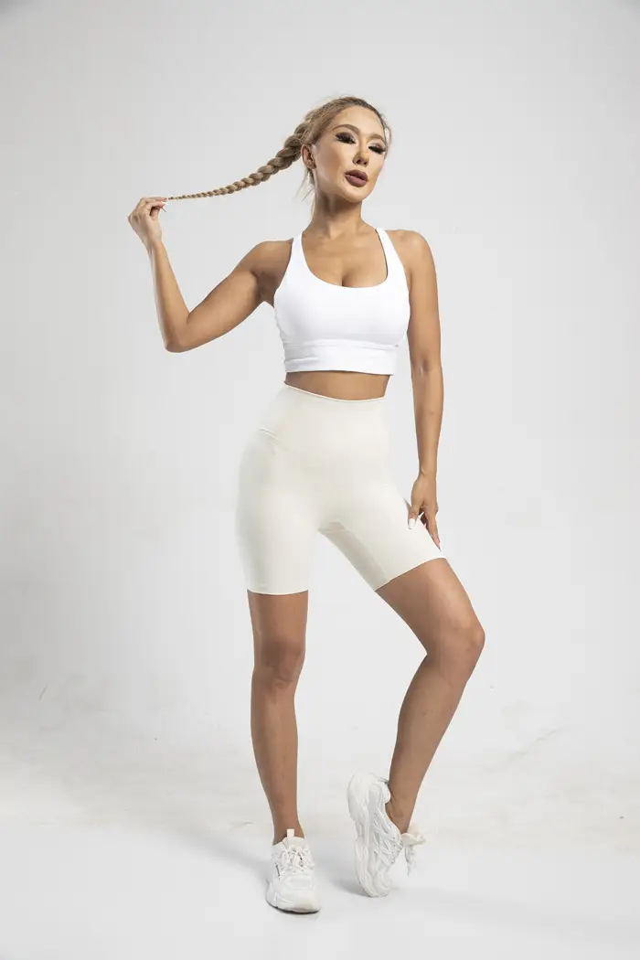 Women's High Waist Yoga Shorts Grey Tight Fit — feature 16