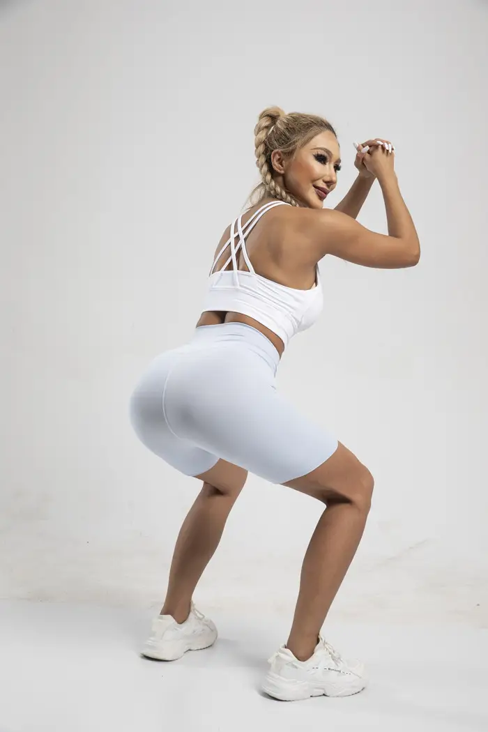 Women's High Waist Yoga Shorts Grey Tight Fit — feature 19