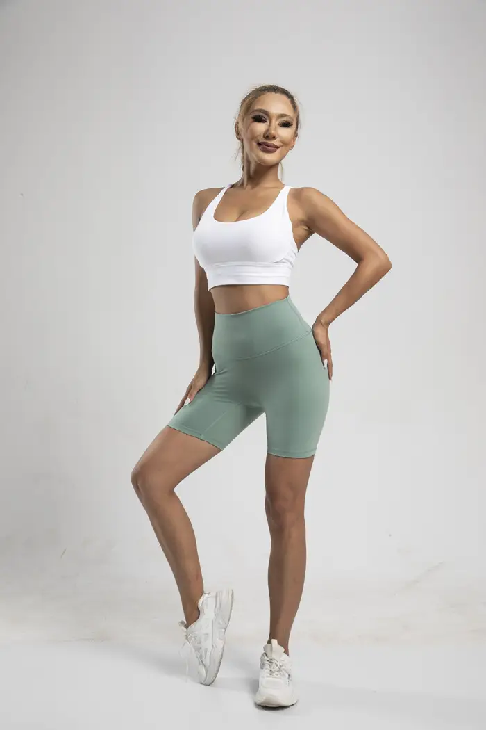 Women's High Waist Yoga Shorts Grey Tight Fit — feature 28