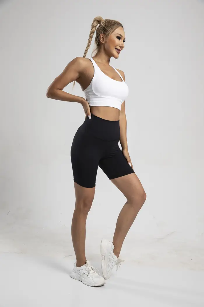 Women's High Waist Yoga Shorts Grey Tight Fit — feature 29