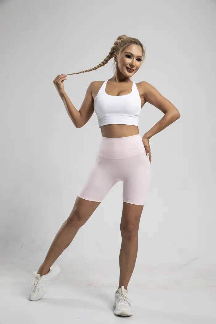 Women's High Waist Yoga Shorts Grey Tight Fit — feature 35