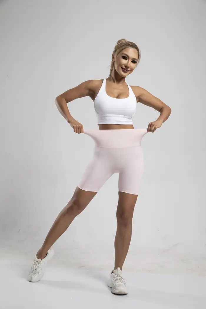 Women's High Waist Yoga Shorts Grey Tight Fit — feature 37