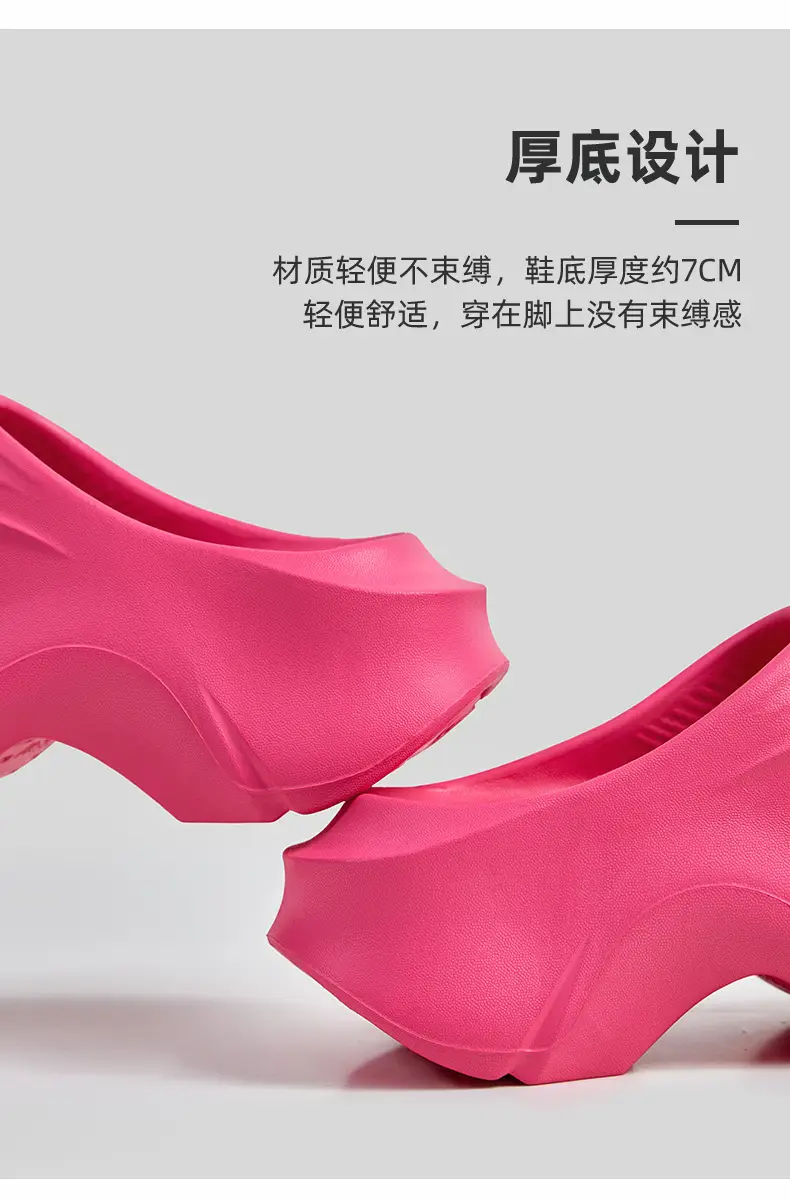 Women's Black Thick Sandals 2023 Summer Outdoor — feature 12