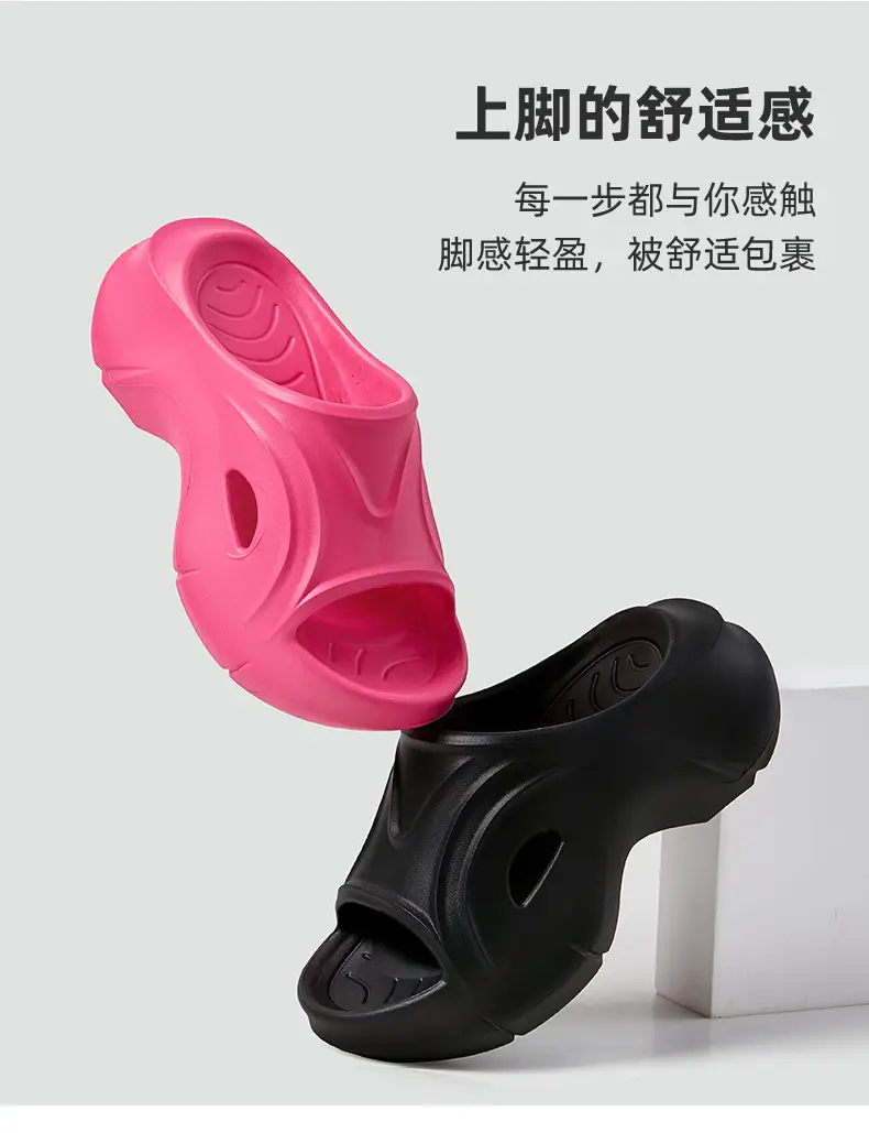 Women's Black Thick Sandals 2023 Summer Outdoor — feature 3