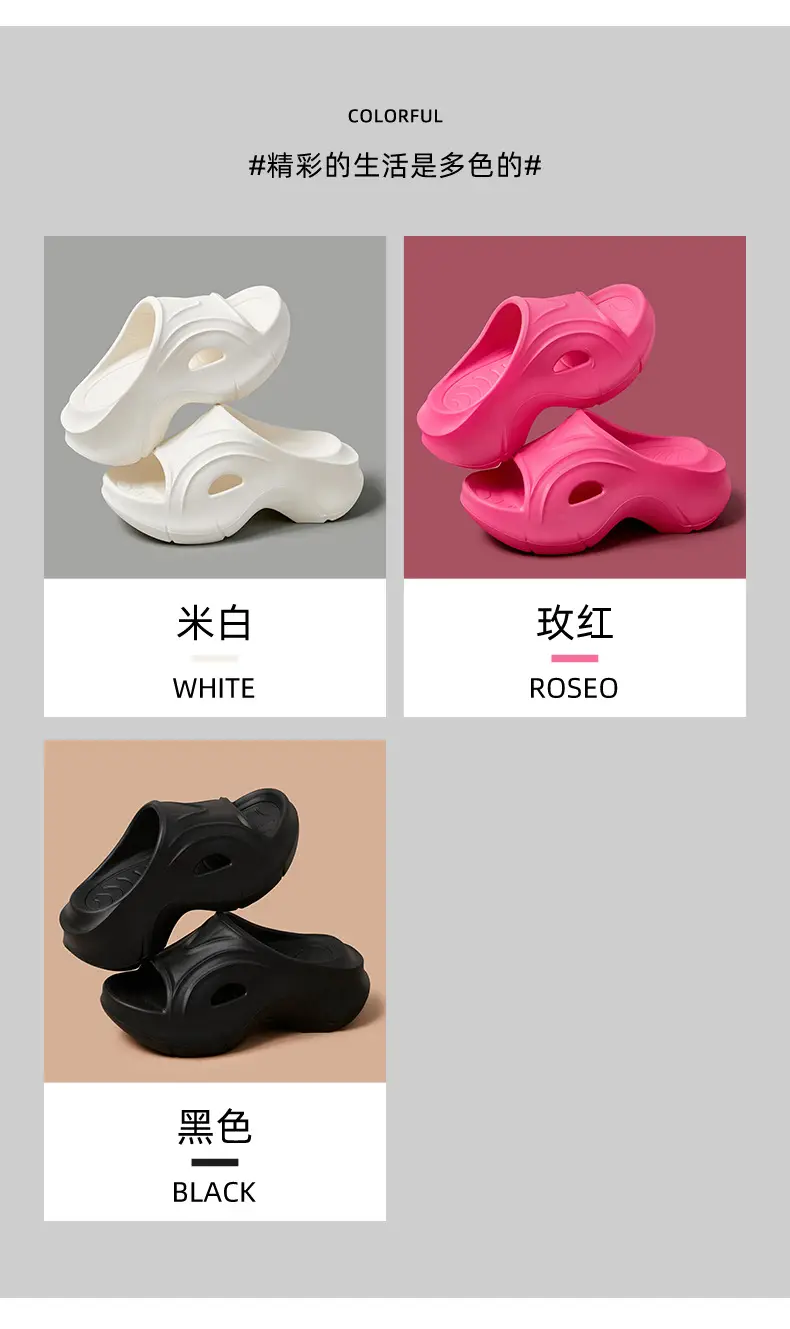 Women's Black Thick Sandals 2023 Summer Outdoor — feature 4