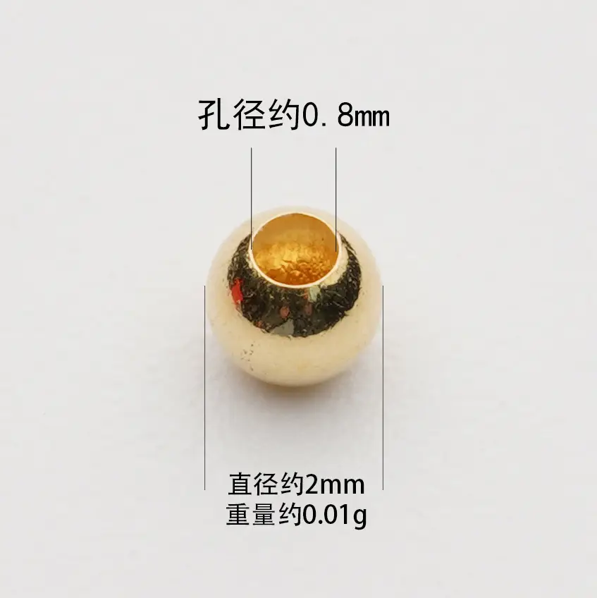 18K Gold Beads Necklace Light Version Au750 Separated Pineapple Moon Bead - Image 10