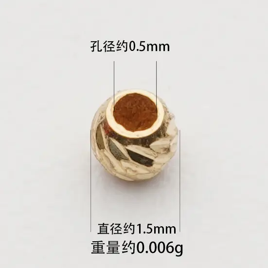 18K Gold Beads Necklace Light Version Au750 Separated Pineapple Moon Bead - Image 24