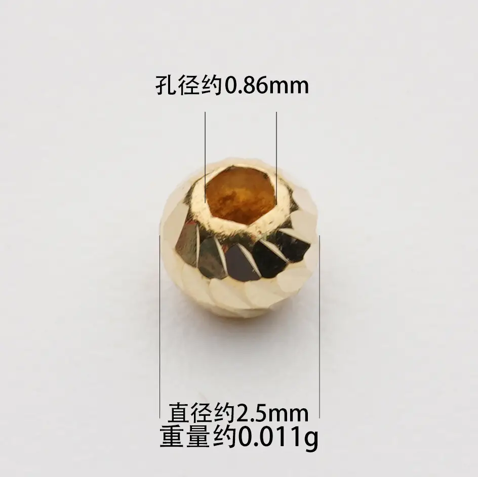 18K Gold Beads Necklace Light Version Au750 Separated Pineapple Moon Bead - Image 34