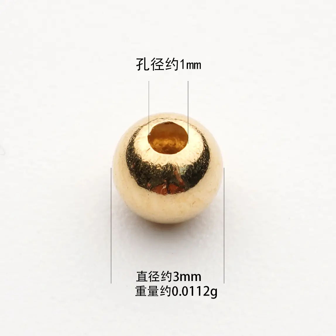 18K Gold Beads Necklace Light Version Au750 Separated Pineapple Moon Bead - Image 6