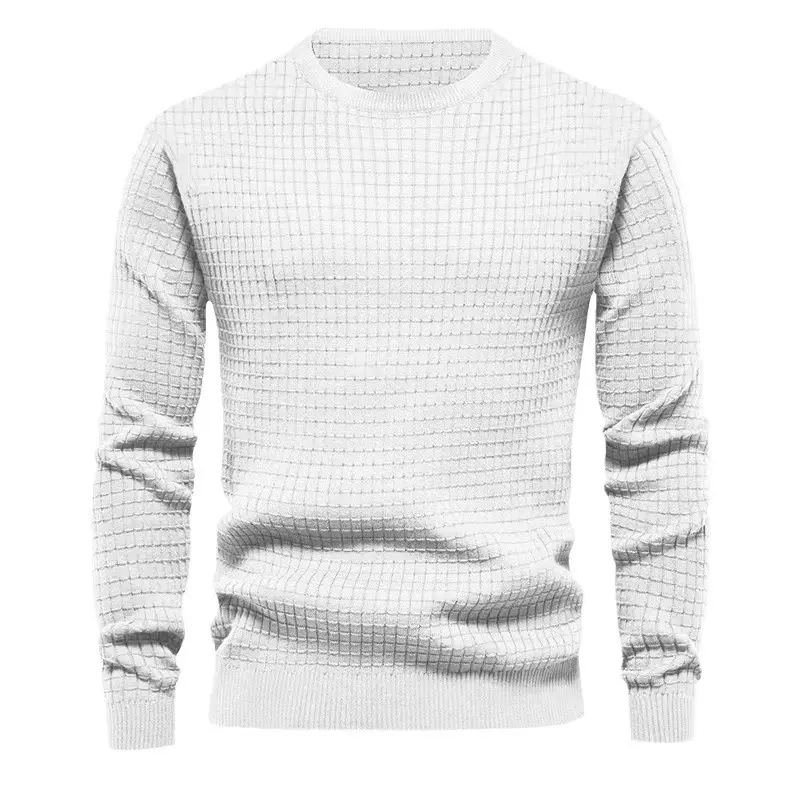 Men Black Waffle Knit Long Sleeve T-Shirt - Image 9