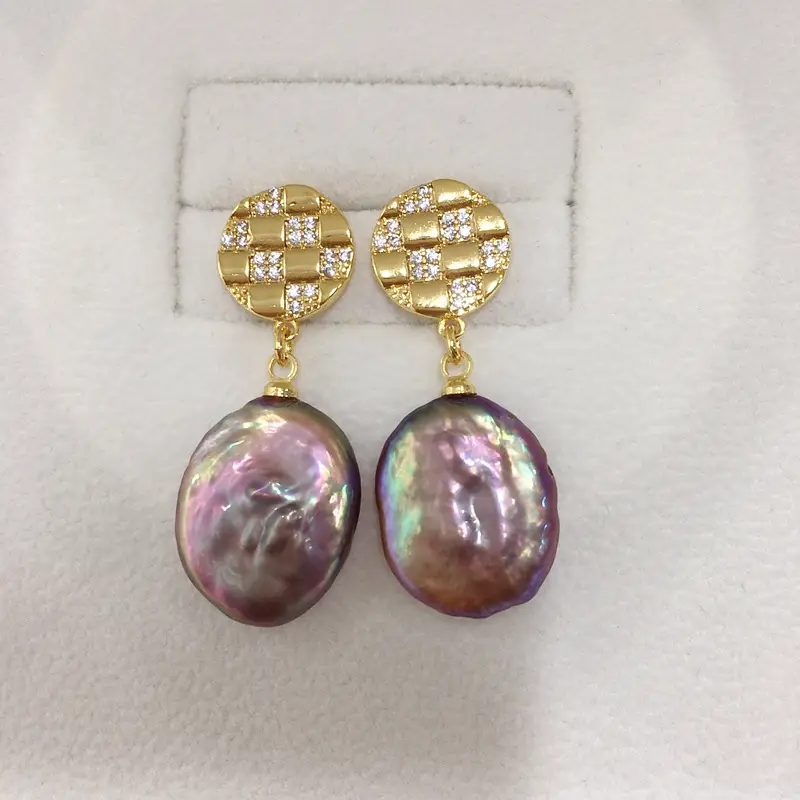 Natural Pearl Earrings for Women 18K Gold Filled - Image 3