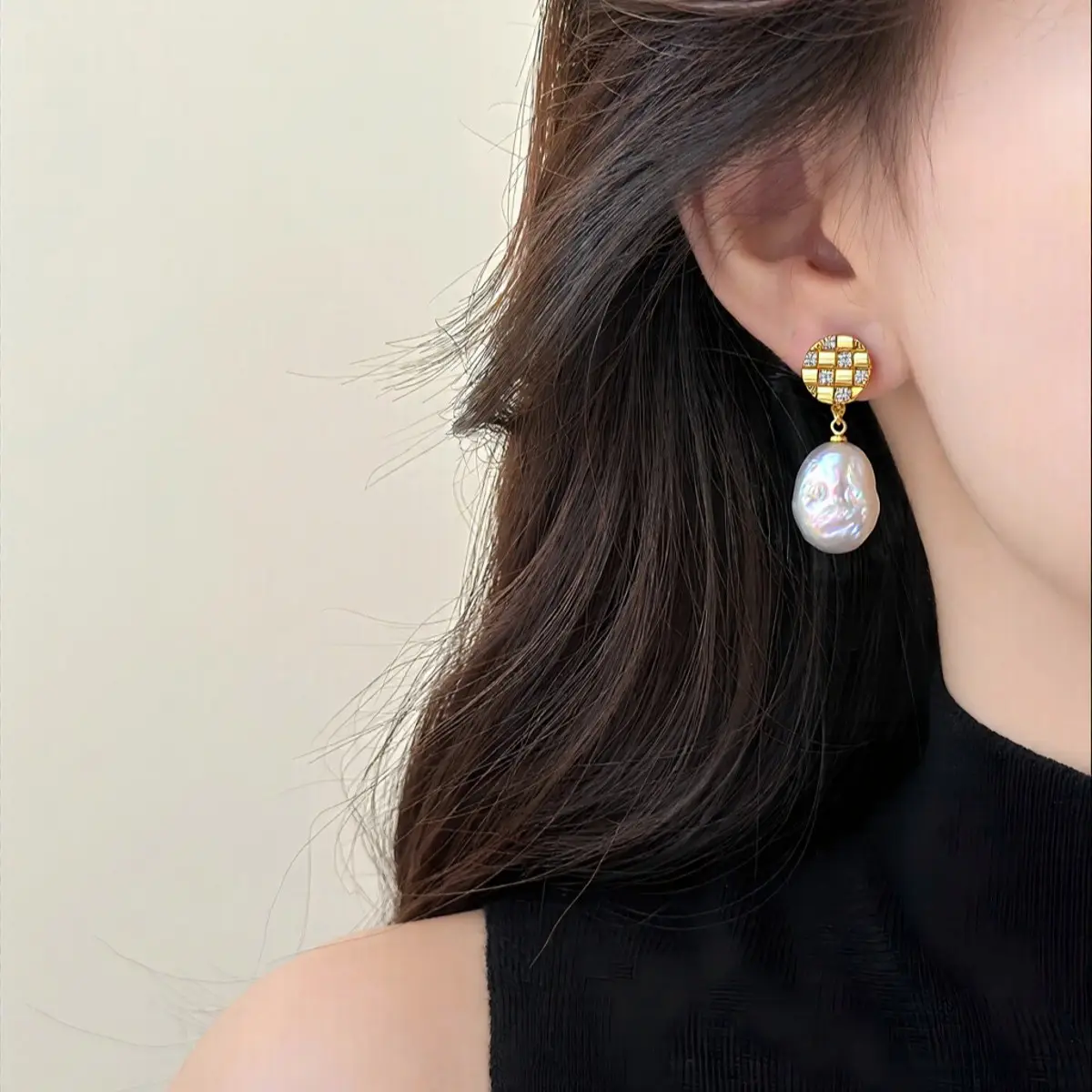 Natural Pearl Earrings for Women 18K Gold Filled - Image 5