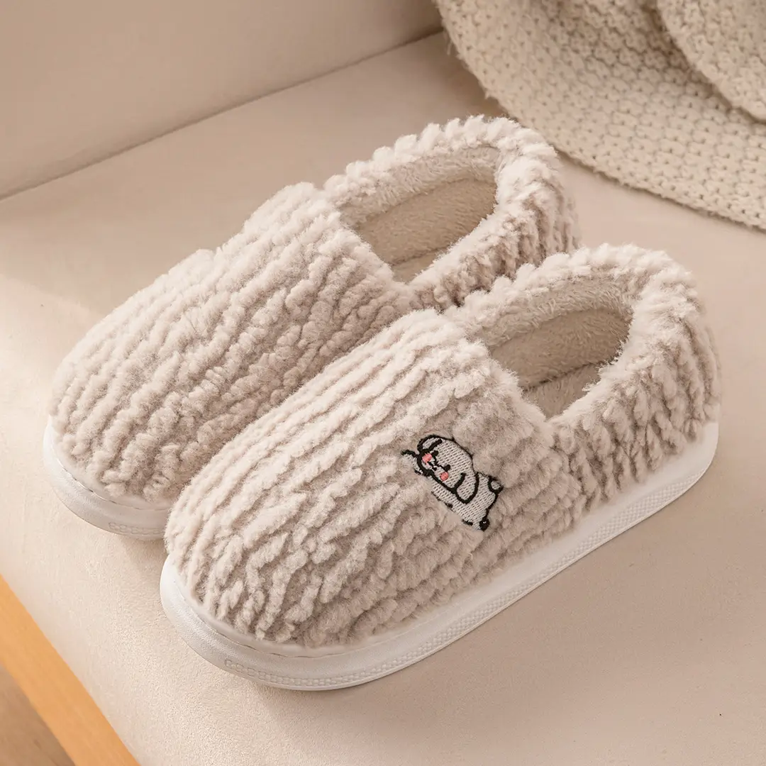 Lidani Cotton Slippers for Women, Winter 2026 New Model, Indoor Home Wear, Closed-Back, Non-Slip, Warm Plush Slippers for Men - Image 4
