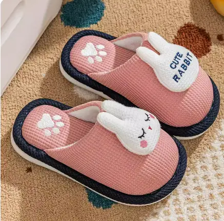 Cute Cotton Slippers, Winter Children's Slippers, Autumn Baby Cotton Slippers, Warm Shoes for Boys, Indoor Non-Slip Women's Home Wholesale