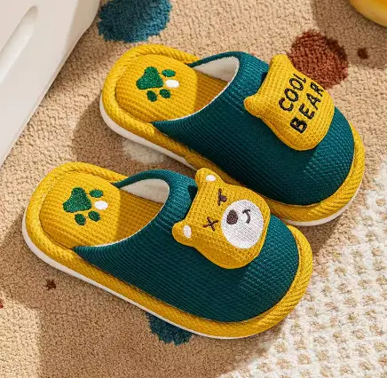 Cute Cotton Slippers, Winter Children's Slippers, Autumn Baby Cotton Slippers, Warm Shoes for Boys, Indoor Non-Slip Women's Home Wholesale