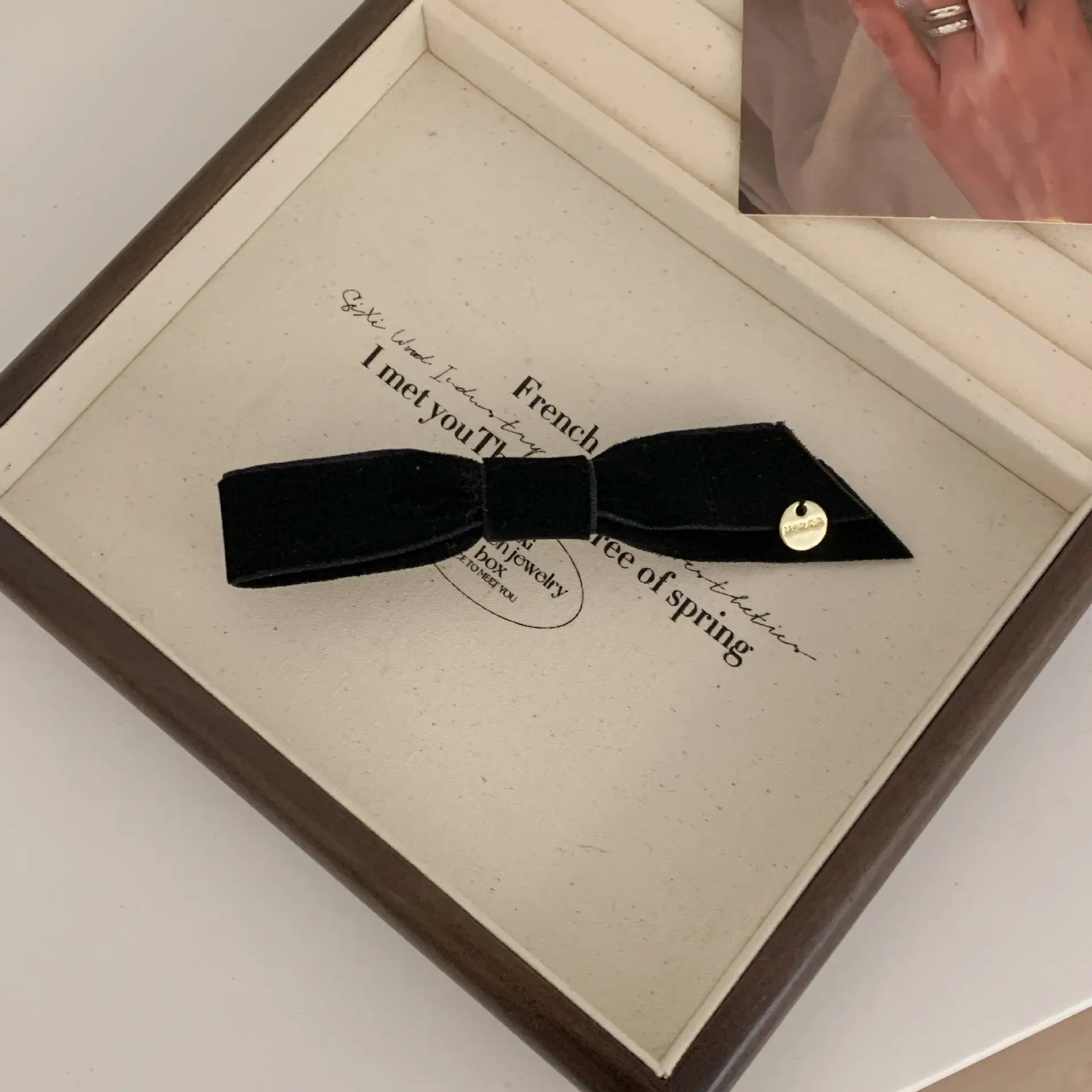 Black Velvet Bow Hairpin Clip for Bangs and Buns — feature 3