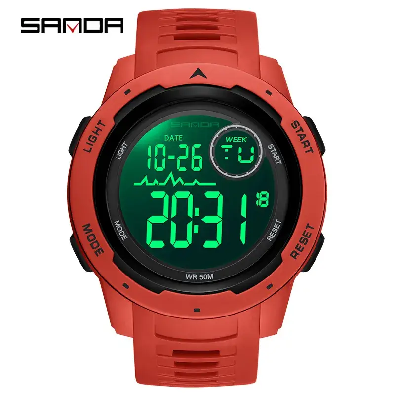Sanda Red Digital Analog Watch 2031 18 - Image 12