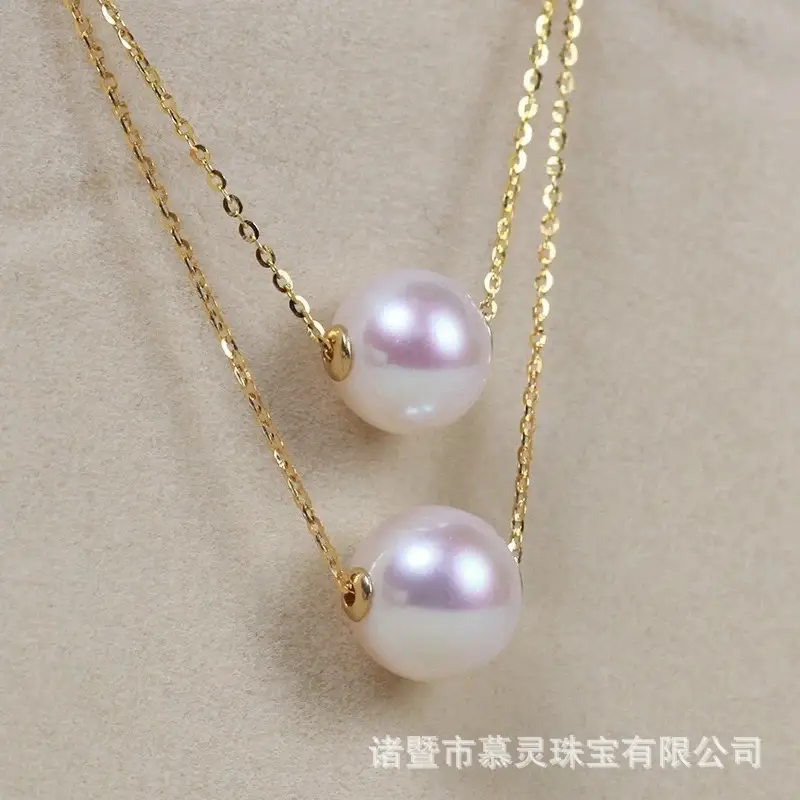 18K Gold Transfer Beads Pearl Pendant Caps - Image 2