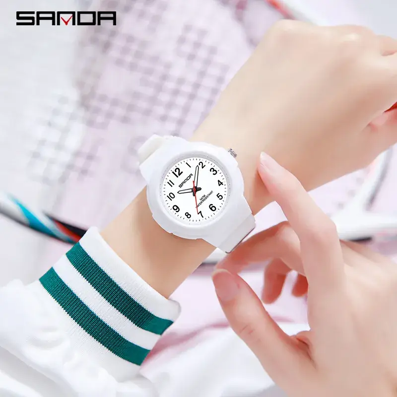 Sanda Black Quartz Watch for Men Women Sports Waterproof - Image 11