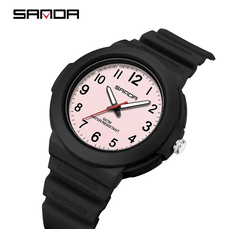 Sanda Black Quartz Watch for Men Women Sports Waterproof - Image 13