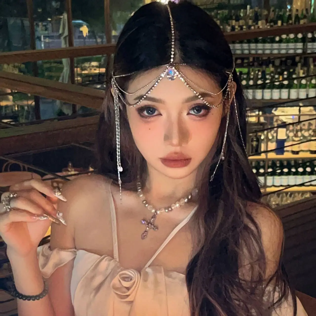 Crystal Eyebrow Pendant & Antique Tassel Headwear Set