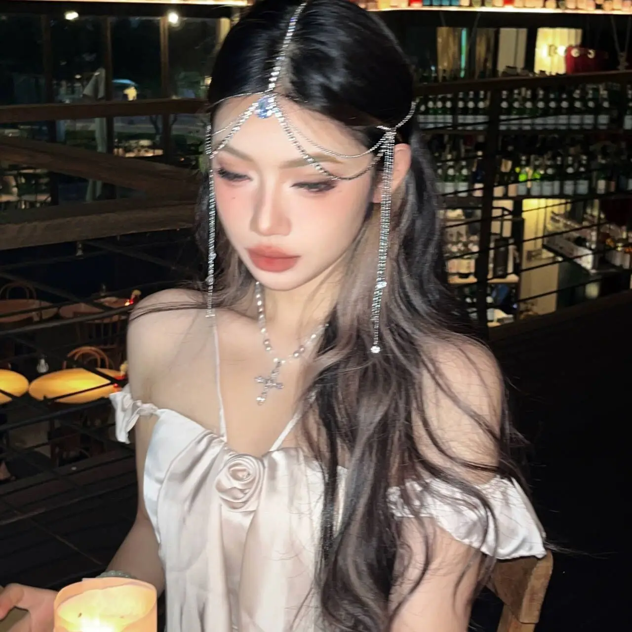 Crystal Eyebrow Pendant & Antique Tassel Headwear Set