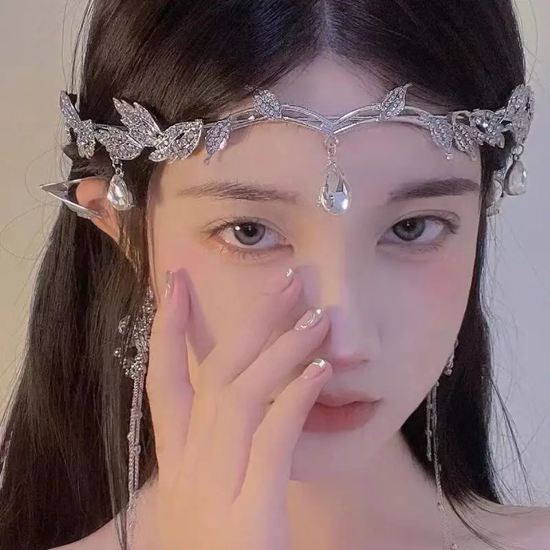 Crystal Eyebrow Pendant & Antique Tassel Headwear Set