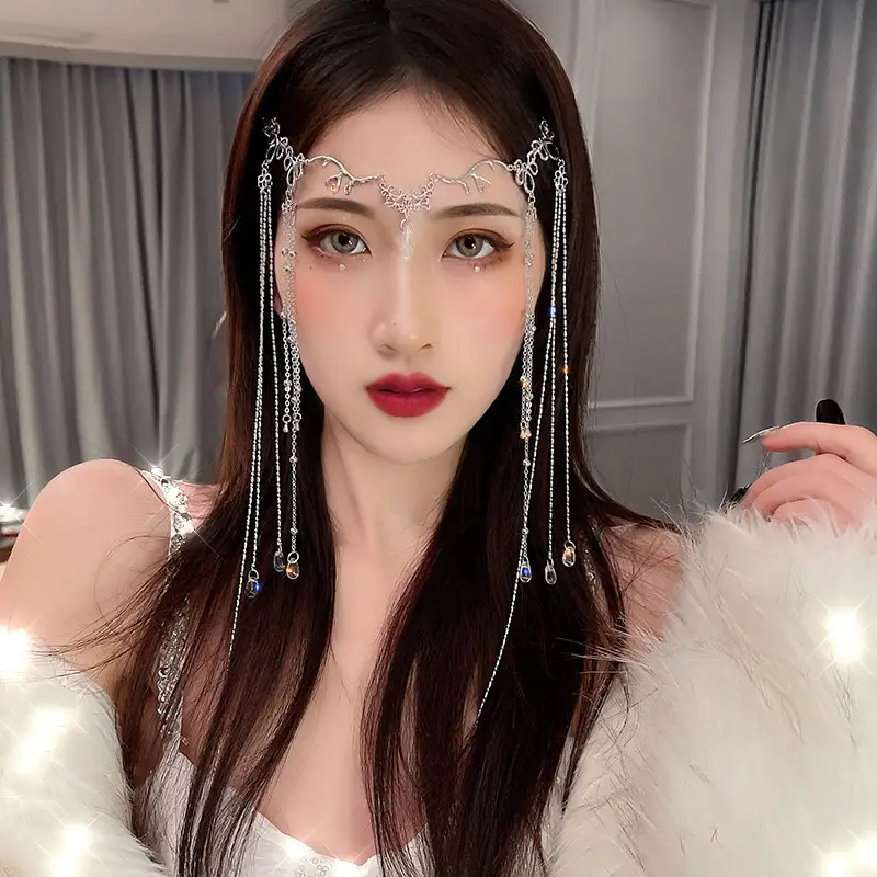 Crystal Eyebrow Pendant & Antique Tassel Headwear Set