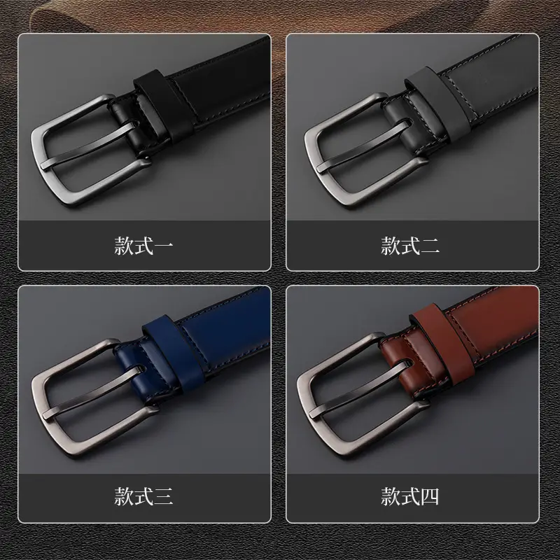 Men's Navy Blue Cross-Border Belt with Silver Buckle - Image 6