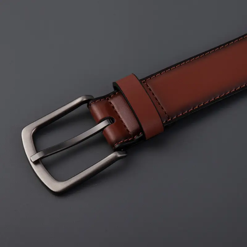 Men's Navy Blue Cross-Border Belt with Silver Buckle - Image 4