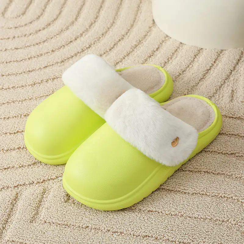 Women's Cotton Winter Slippers White Warm Indoor