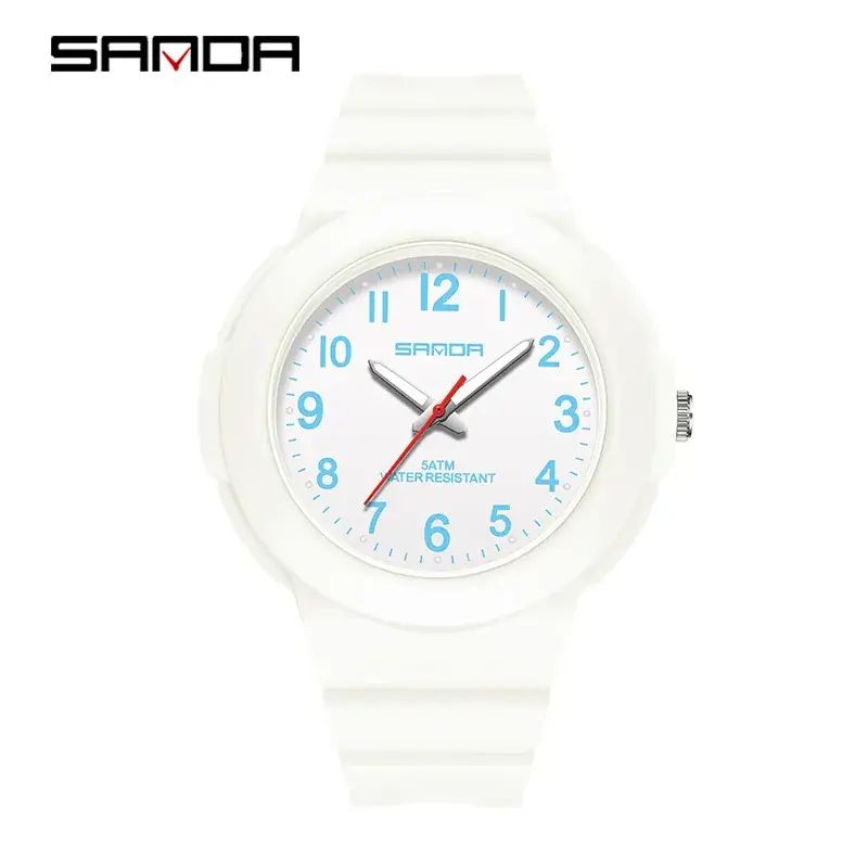 Sanda Fresh Green Quartz Watch for Men Women - Image 4