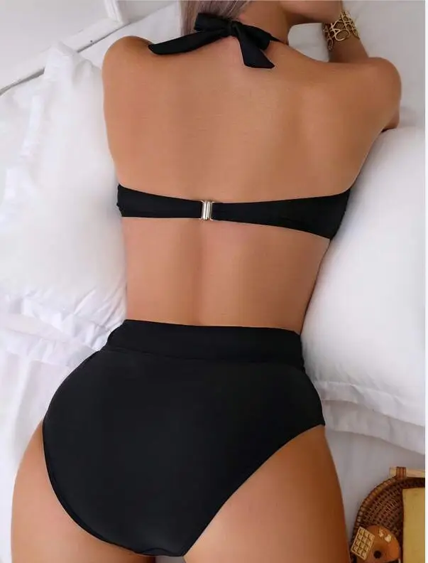 2023 Green Tropical Print High Waist Women's Bikini Set — feature 7