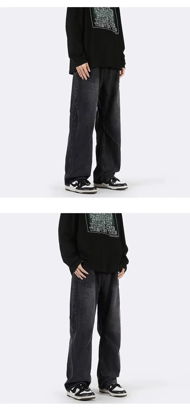 Men's Ruan Shuai Wide Leg Denim Pants Blue — feature 3